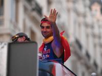 El futbolista Ferrán Torres en la celebración con España.