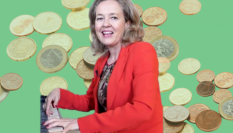 Montaje de Nadia Calviño.