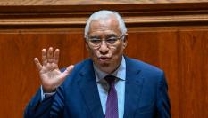 Antonio Costa gesticula durante un discurso