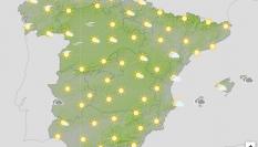 Mapa de símbolos de la AEMET para el sábado 17 de febrero
