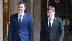 Pedro Sánchez y Carles Puigdemont