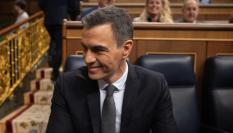 El presidente del Gobierno, Pedro Sánchez, durante una sesión de control en el Congreso.