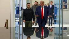 Donald Trump y el mandatario ucraniano, Volodímir Zelenski; durante un encuentro de este año previo a las elecciones en EEUU.