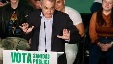José Luis Rodríguez Zapatero, en un mitin reciente del PSOE-A durante la campaña