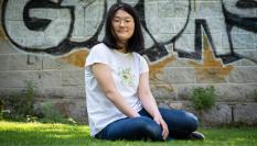 Hai Park, alumna de origen coreano del IES Jaime Ferrán de Collado Villalba, este jueves. Park ha sacado un 10 en las pruebas de la Evaluación para el Acceso a la Universidad