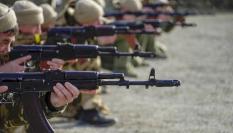 Tropas élite rusas entrenando en Gudermés, Chechenia.