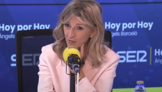 Yolanda Díaz, en el estudio de la Cadena SER.