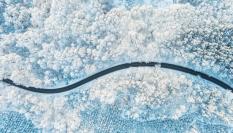 Una carretera nevada, en una imagen de archivo.