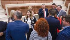María José Sáenz de Buruaga, antes de la votación definitiva en el Parlamento de Cantabria