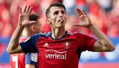 Budimir celebra un gol del Osasuna