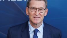 Alberto Núñez Feijóo a su llegada para participar en el debate de Atresmedia.