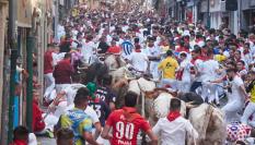 Encierro de San Fermín este 10 de julio.