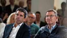 El presidente del PP valenciano, Carlos Mazón, junto al líder de la formación, Alberto Núñez Feijóo, en una imagen de archivo.