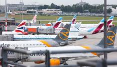 Aviones en el aeropuerto de Hamburgo.