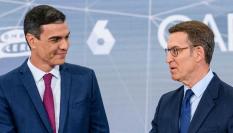 Pedro Sánchez y Núñez Feijóo, en el cara a cara.