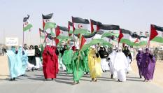 Protesta del Frente Polisario en el campo de refugiados de Tindouf (Argelia).