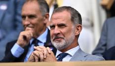 El rey Felipe VI, en la final de Wimbledon en Londres el 16 de julio de 2023.