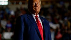 Donald Trump en un acto de campaña en Pensilvania para la nominación republicana.