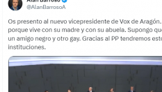Captura de pantalla del tuit de Alan Barroso.