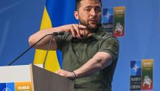 El mandatario ucraniano, Volodímir Zelenski, en una imagen de archivo durante la cumbre de la OTAN en Vilna (Polonia).