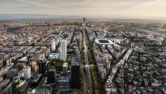 Imagen de archivo de vista aérea de Madrid.