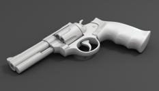 Ilustración de un revólver elaborado mediante una impresa 3D.