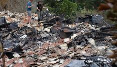 Restos de los incendios en Kula, Hawái.