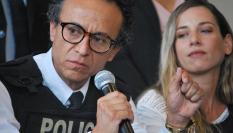 El periodista Christian Zurita en una rueda de prensa reciente celebrada en Quito.