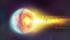 Recreación gráfica de las diferentes capas de la Tierra.