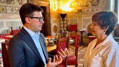 Con el Alcalde de Florencia en su despacho del Palazzo Vecchio de Florencia