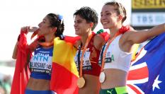 María Pérez, oro en los mundiales de 20 kilómetros marcha.
