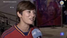 La portavoz del Gobierno, Isabel Rodriguez, en la celebración del mundial de la selección femenina de fútbol.