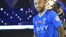Neymar, en su presentación como nuevo jugador del Al Hilal de la liga saudí.