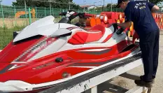 La moto de agua en la que viajó el activista Kwon Pyong.