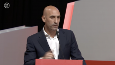 Luis Rubiales, este viernes en la asamblea de la RFEF.