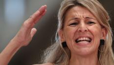 Yolanda Díaz, durante un mitin