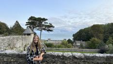 La infanta Sofía a su llegada este martes al UWC Atlantic College de Gales (Reino Unido).