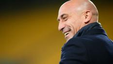 Rubiales sonríe feliz en un momento del Mundial de Australia y Nueva Zelanda