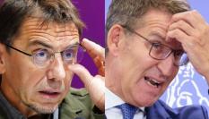 El politólogo y cofundador de Podemos Juan Carlos Monedero, y el presidente del PP, Alberto Núñez Feijóo; en sendas imágenes de archivo.