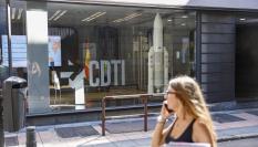 La sede del Centro para el Desarrollo Tecnológico (CDTI), desalojado este miércoles tras un aviso de bomba en el centro de Madrid.