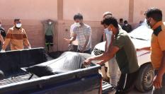 Recogida de cadáveres tras el paso del ciclón Daniel en Libia.