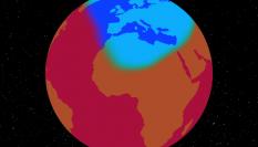 Ilustración del vórtice polar expandiéndose hacia Europa y África.