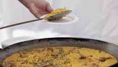 Detalle de una paella durante la final del World Paella Day Cup, iniciativa que pretende dar visibilidad al plato valenciano más internacional y el reconocimiento de la gastronomía valenciana.