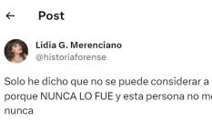 El tuit publicado por Lidia G. Merenciano