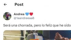 El mensaje publicado por la usuaria @1aandreeaa6