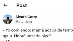 El mensaje publicado en Twitter por @alvrocm