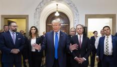 Llegada de Donald Trump a la Corte de Nueva York