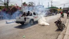 La policía de Haití durante una intervención en una imagen de archivo.