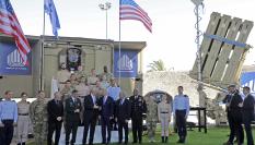 Acto de presentación del sistema láser de defensa antimisiles Iron Beam y Iron Dome, en el aeropuerto israelí Ben Gurion y con la presencia del presidente estadounidense, Joe Biden.