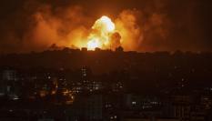 Bombardeo israelí en Gaza como respuesta al ataque sorpresa de Hamás.